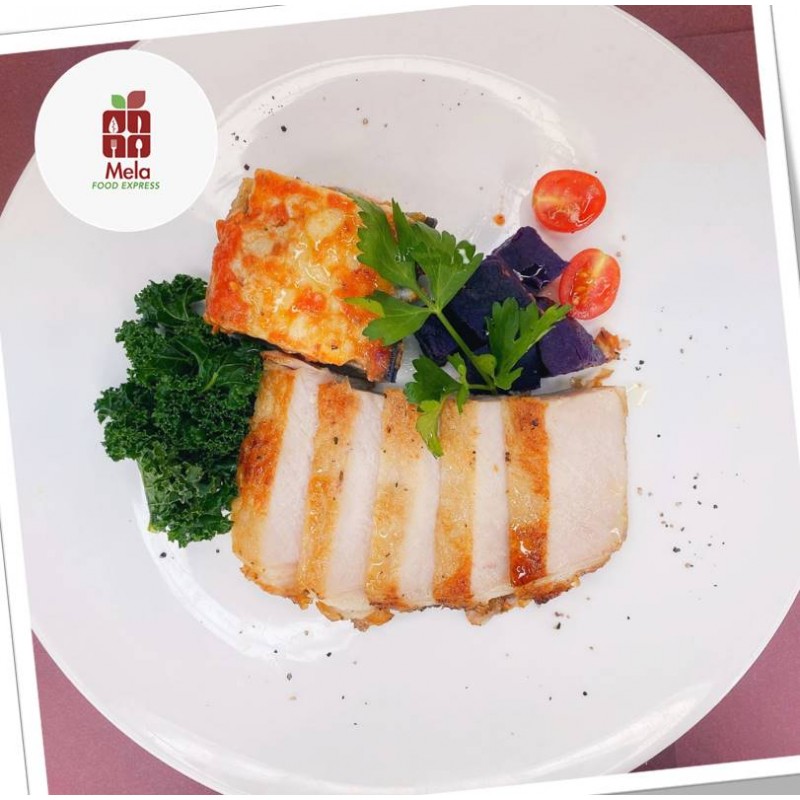 B. Roasted US Thick-Cut Pork Chop w/ Garlic Sauce   