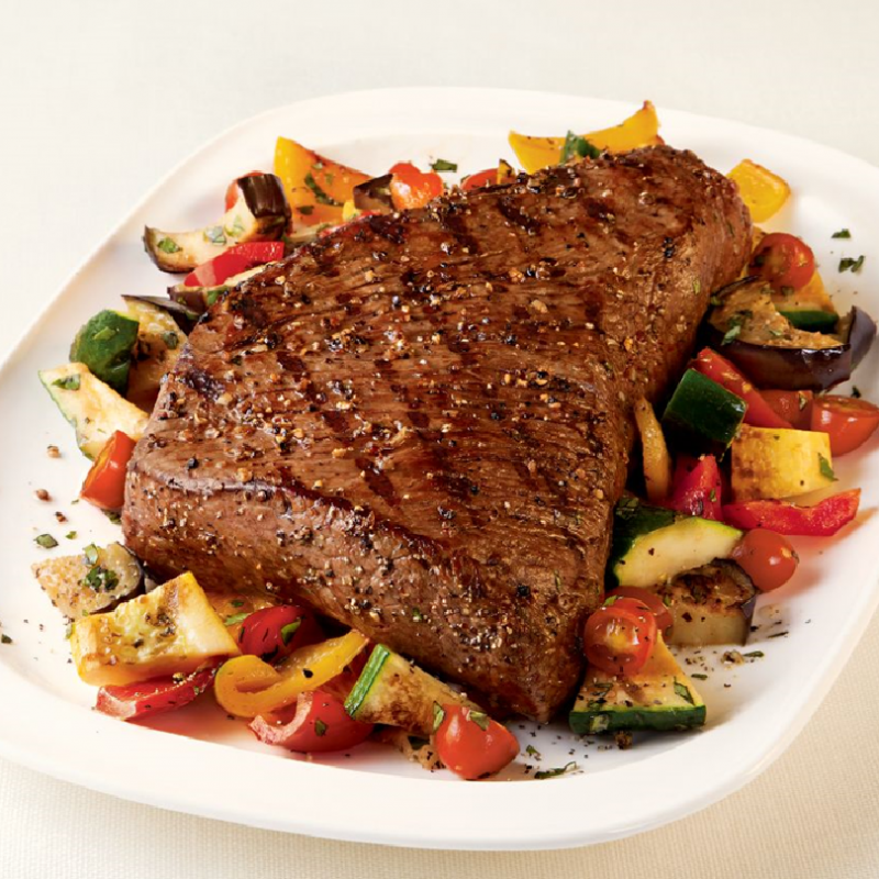 Grilled US Thin-Cut Beef Rib-eye w/ Garden Vegetable& Gravy (1kg)