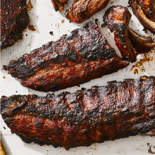 Roasted Pork Baby Back Rib w/ Mixed Green BBQ Sauce (1kg)