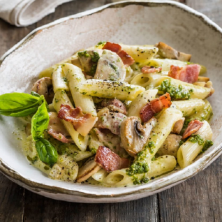Mozzaralla Cheese Baked Tuna, Button Mushrooms Cream Penne (3 lbs)